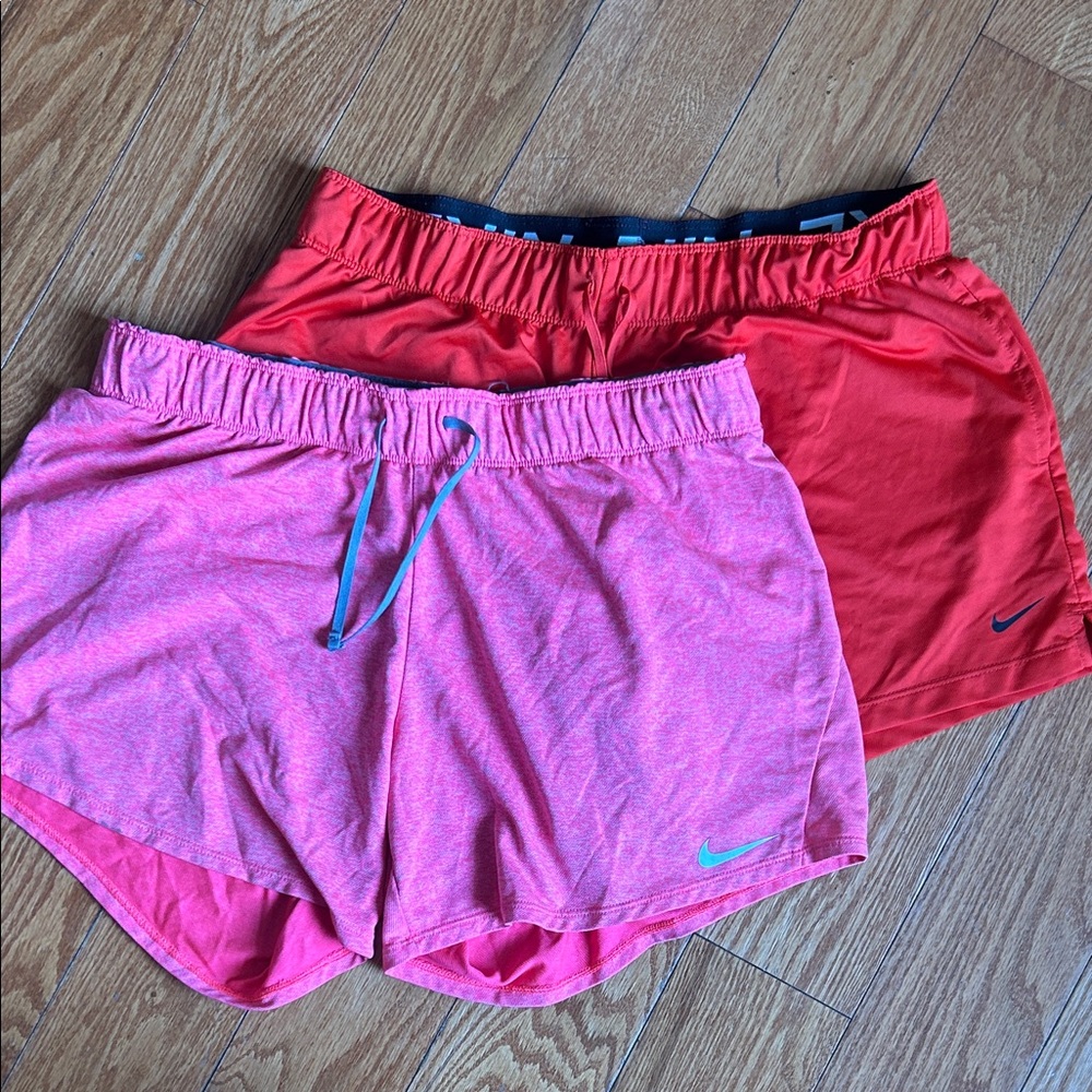 Nike Women's Athletic Shorts in Red and Pink